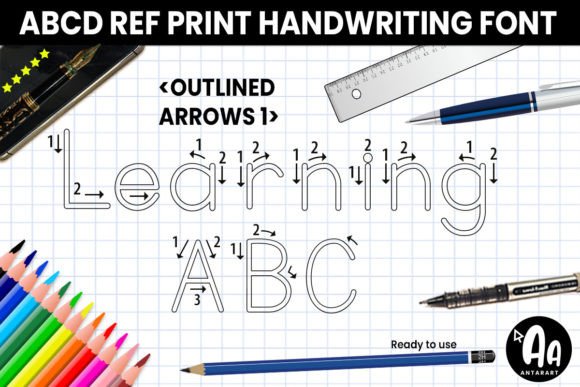 Abcd Ref Outlined Arrows1: A Display Font with Purpose and Personality