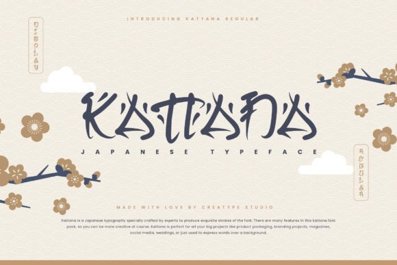 Kattana: A Japanese-Style Display Font for Handmade Creators